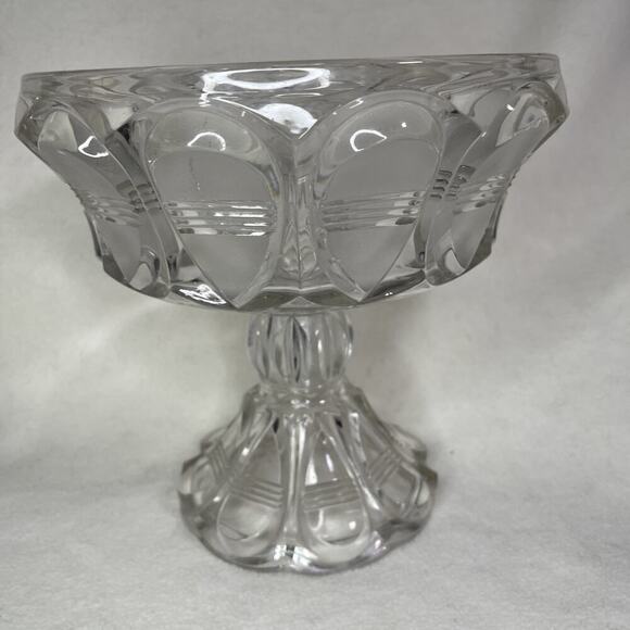 EAPG George Duncan & Son “Barred Ovals”, Glass pedestal compote - Picture 1 of 7
